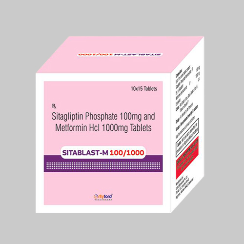 Sitagliptin Phosphate 100 mg and Metformin HCl 1000 mg Tablets