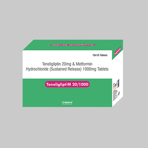 Teneligliptin 20 mg & Metformin Hydrochloride (Sustained Release) 1000 mg Tablets